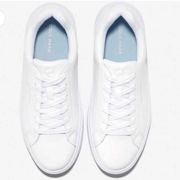 COLE HAAN NIB White Low Top Leather Grand Crosscourt Daily Sneakers Shoes 7 B - Picture 4 of 11